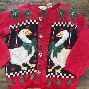 Alexandra Bartlett Red Sweater with Goose Design vintage